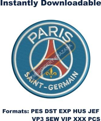 Paris Saint Germain fc logo embroidery design 